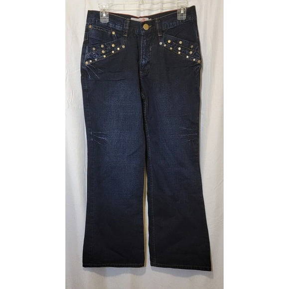 Stone Jeans Rivets Boot Cut Dark Blue Mid Rise Women's Size 30x30 NWT - Picture 1 of 7